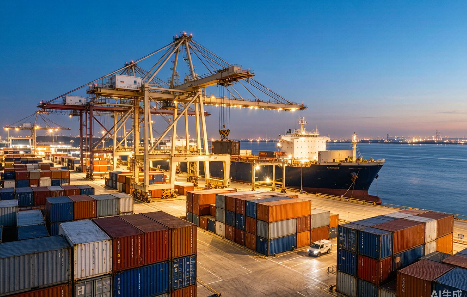 Container Port coastal lighting
